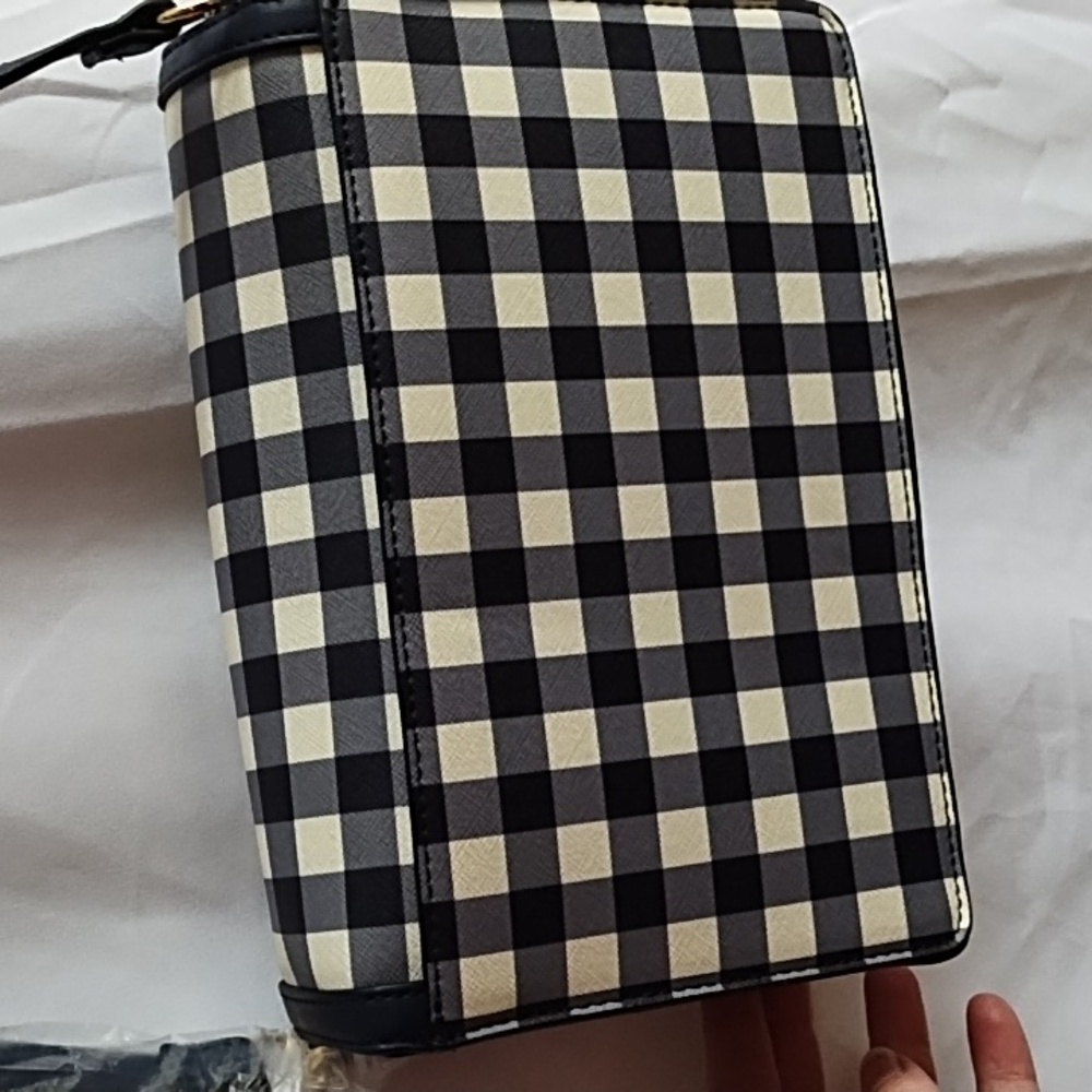 Draper James Black and White Gingham Crossbody Bag - Picture 6 of 9